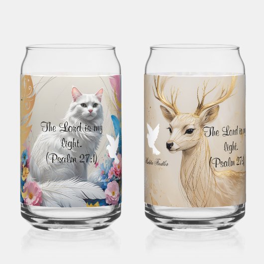 The Lord is my light. (Psalm 27:1) ガラス缶 (正面)