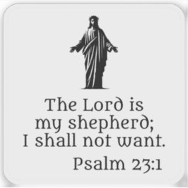 The Lord is my shepherd (black) シール