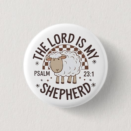 The Lord is my shepherd Jesus Thanksgiving 缶バッジ (正面)