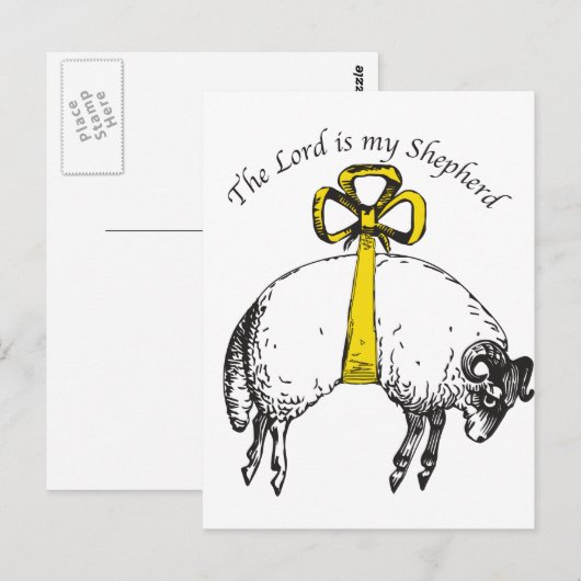 The LORD is my shepherd Psalm 23 ポストカード (正面/裏面)
