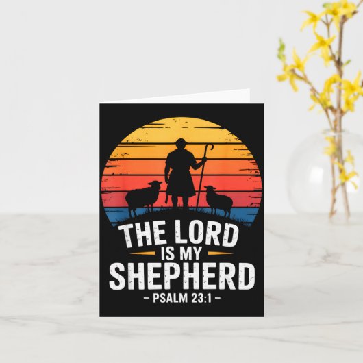 The Lord Is My Shepherd Psalm 23_1 Bible Verse カード (黄色い花)
