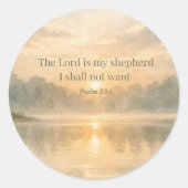 The Lord Is My Shepherd Psalm 23:1 Bible Verse  ラウンドシール (正面)