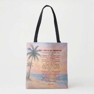 The Lord Is My Shepherd Psalm 23 Sunset Beach トートバッグ