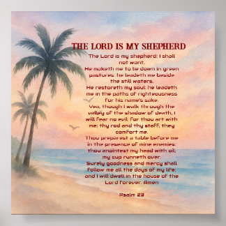 The Lord Is My Shepherd Psalm 23 Sunset Beach  ポスター