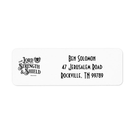 The Lord is My Strength Scripture Address Labels ラベル (正面)