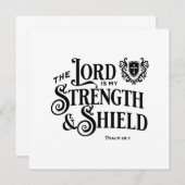 The Lord is My Strength Scripture Flat Note Card (正面/裏面)