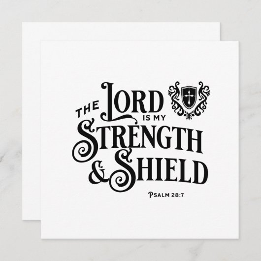 The Lord is My Strength Scripture Flat Note Card (正面/裏面)