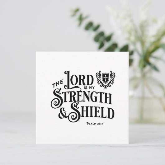 The Lord is My Strength Scripture Flat Note Card (スタンド正面)