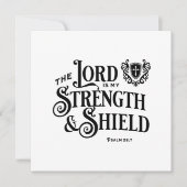 The Lord is My Strength Scripture Flat Note Card (正面)