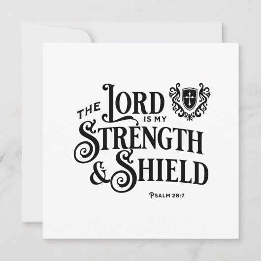 The Lord is My Strength Scripture Flat Note Card (正面)