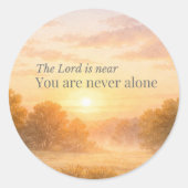 The Lord Is Near Christian Encouragement Sticker ラウンドシール (正面)
