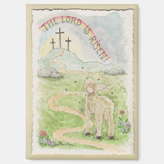 The Lord Is Risen Lamb Magnet マグネット (正面)