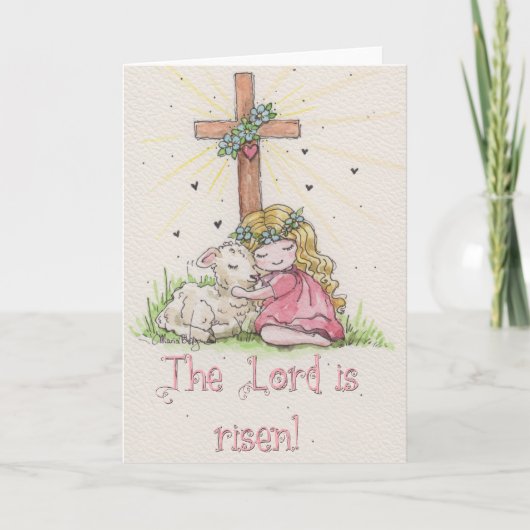 The Lord is Risen Little Girl and Lamb カード (正面)