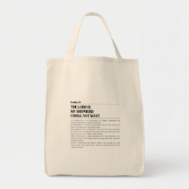 The Lord My Shepherd Psalm 23 Grocery Bag トートバッグ