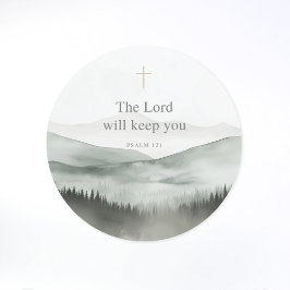The Lord Will Keep You – Psalm 121 Christian Faith ラウンドシール