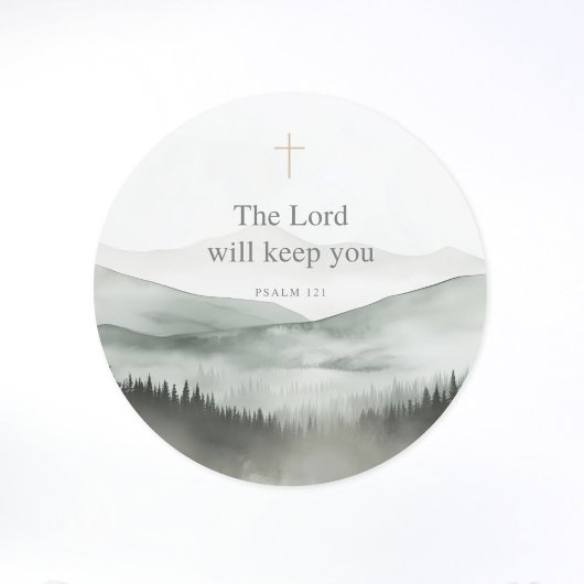 The Lord Will Keep You – Psalm 121 Christian Faith ラウンドシール