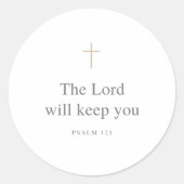 The Lord Will Keep You – Psalm 121 Scripture ラウンドシール (正面)