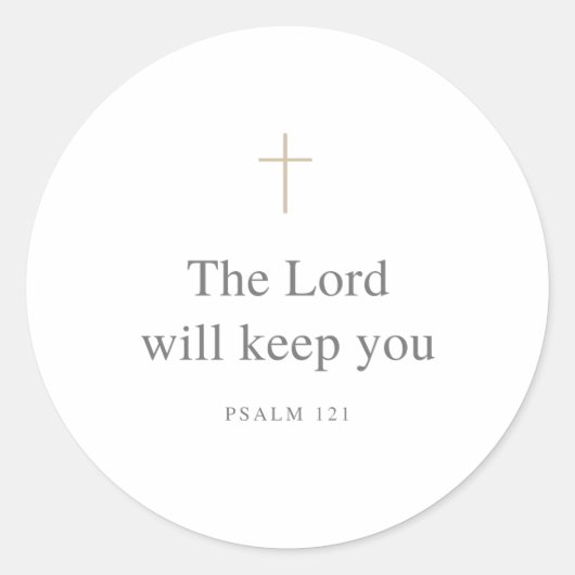 The Lord Will Keep You – Psalm 121 Scripture ラウンドシール (正面)