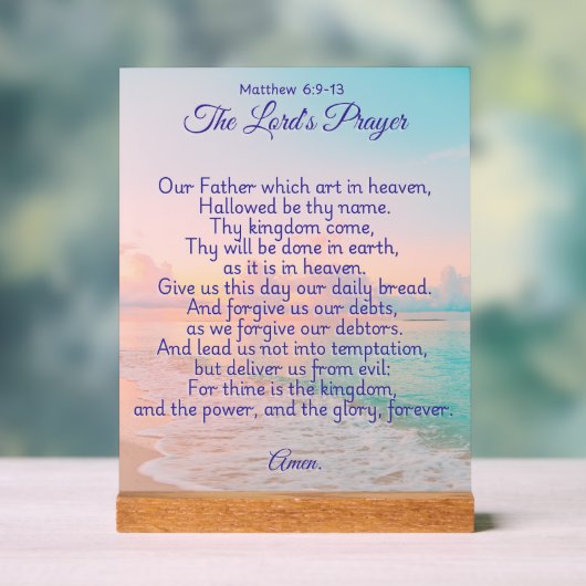 The Lord's Prayer アクリルサイン (ニュートラル)