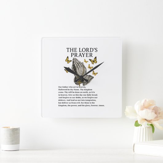 The Lord's Prayer スクエア壁時計 (ホーム)