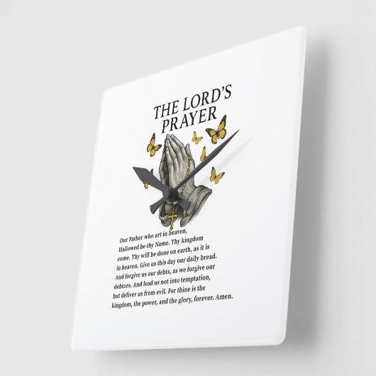 The Lord's Prayer スクエア壁時計 (傾斜)
