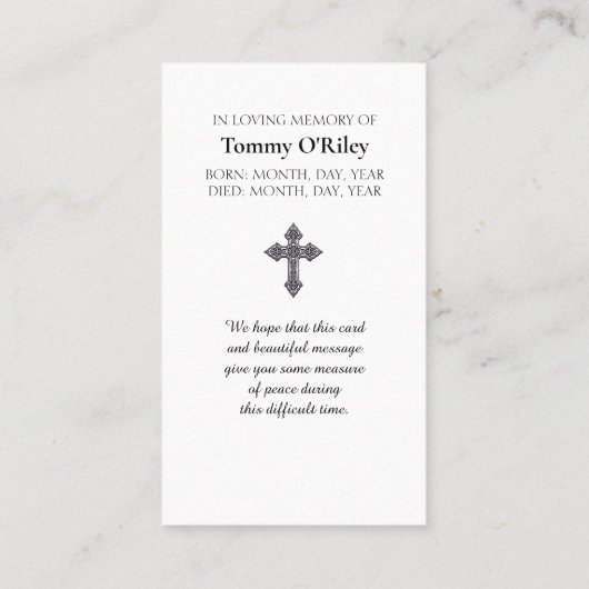 The Lord's Prayer -  Blue Purple Green Orange 名刺 (裏面)