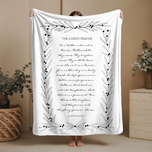The Lord's Prayer Fleece Blanket Bible Verse Gift フリースブランケット