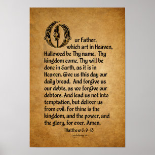 The Lord's Prayer (Scripture: Matthew 6:9-13) ポスター