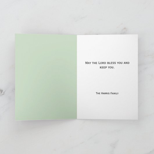 The Lord's Prayer with Greenery ~ Matthew 6:9-13 カード (内部)