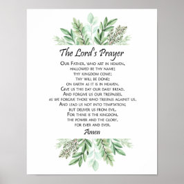 The Lord's Prayer with Greenery ~ Matthew 6:9-13 ポスター