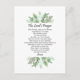 The Lord's Prayer with Greenery ~ Matthew 6:9-13 ポストカード