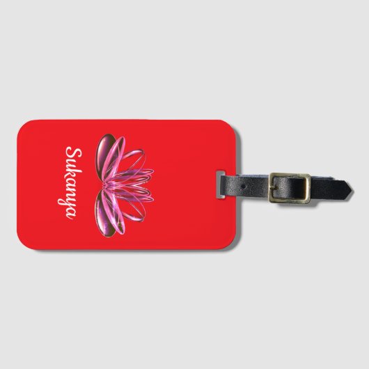 The lotus flower personalized ラゲッジタグ (正面横)