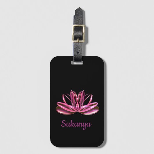 The lotus flower personalized ラゲッジタグ (正面縦)