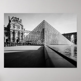 The Louvre in BW ポスター