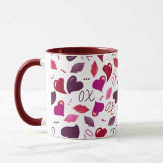 The Love Mug! Valentine Hearts,Lips,XOs マグカップ