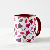 The Love Mug! Valentine Hearts,Lips,XOs マグカップ (正面右)