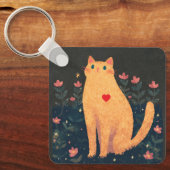 The Love of a Cat, a Charles Dickens' Quote キーホルダー (正面)