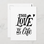 The Love of My Life – Romantic Typography Design ポストカード (正面/裏面)