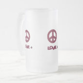 The Love & Peace design frosted glass mug フロストグラスビールジョッキ (正面左)