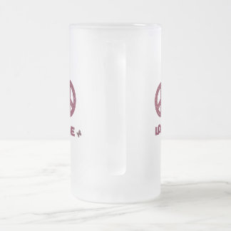The Love & Peace design frosted glass mug フロストグラスビールジョッキ