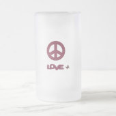 The Love & Peace design frosted glass mug フロストグラスビールジョッキ (中央)