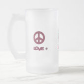 The Love & Peace design frosted glass mug フロストグラスビールジョッキ (左)