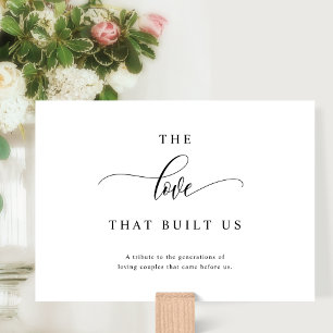 The love that Built Us Cardstock Table Sign