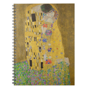 The Lovers Kissing Embrace by Gustav Klimt ノートブック