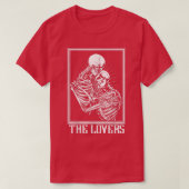 The Lovers Skeleton Tarot Card Gothic Witch Occult Tシャツ (デザイン正面)