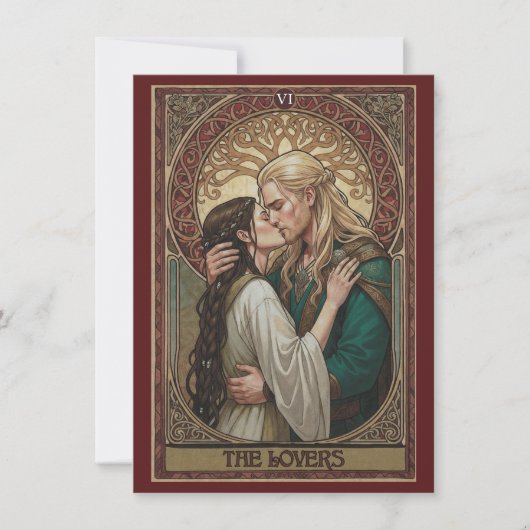 The Lovers Tarot Art Flat Thank You Card  サンキューカード (正面)