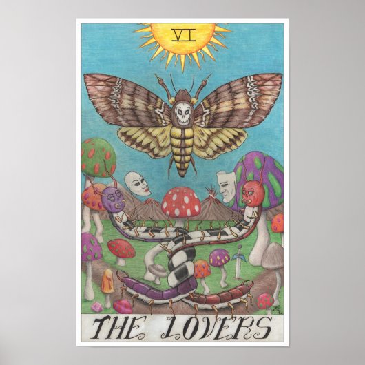 The Lovers tarot card ポスター (正面)
