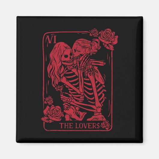 The Lovers Tarot Card Kissing Lesbian Soul Sisters マグネット (正面)