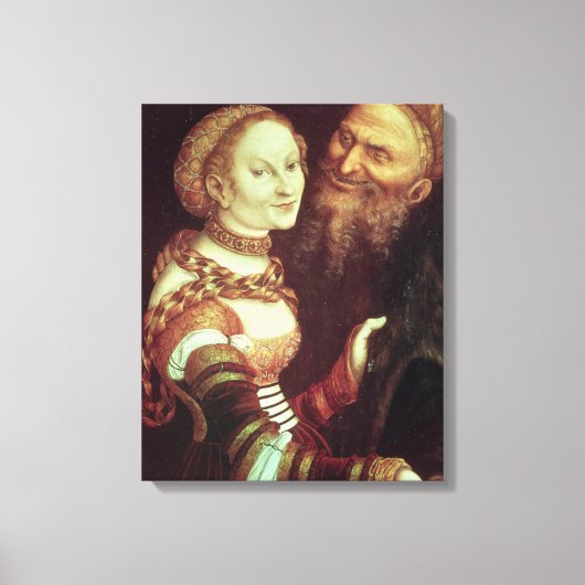 The Lovesick Old Man, 1553 (パネルの油) キャンバスプリント (正面)