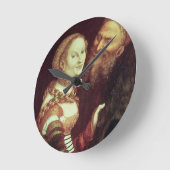 The Lovesick Old Man, 1553 (パネルの油) ラウンド壁時計 (傾斜)